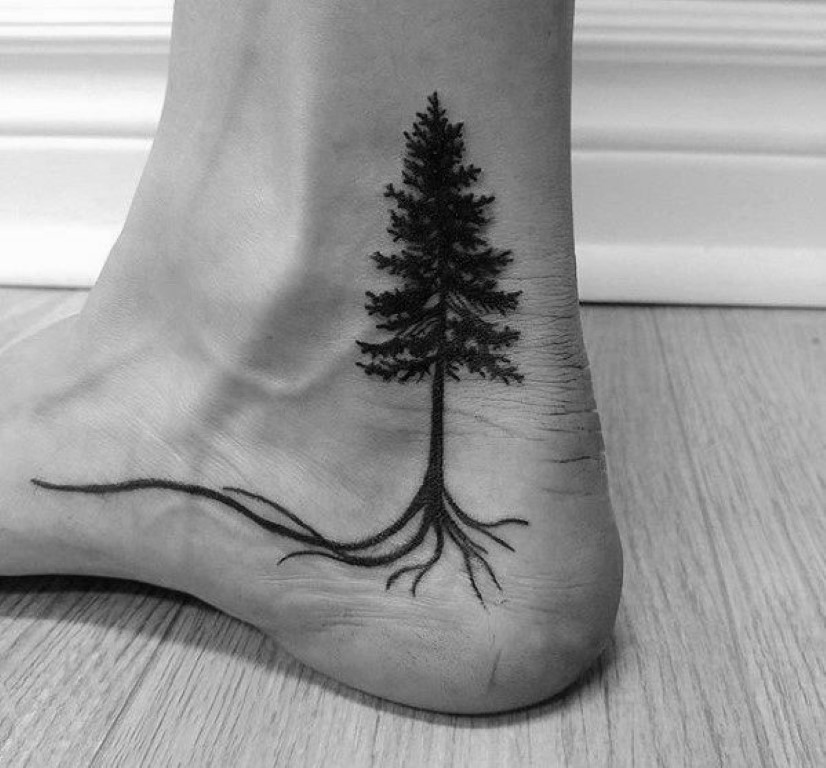 tattoo cheville arbre