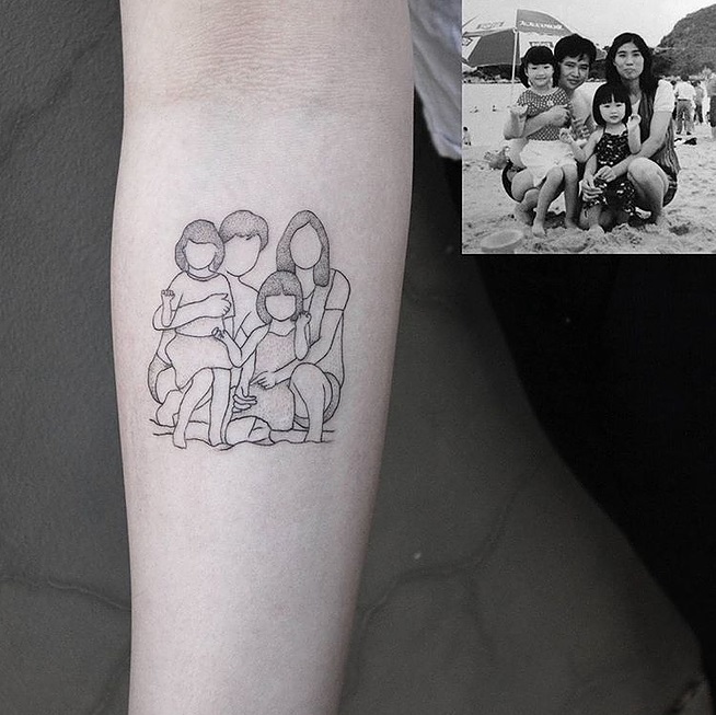 tattoo photo de famille