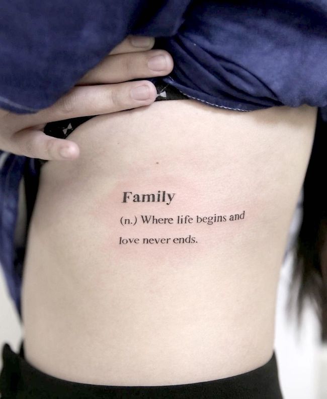 tattoo phrase sur la famille